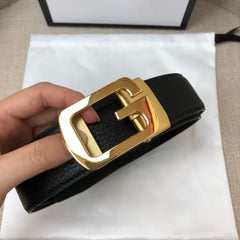 GC 35MM BELT STEEL BUCKLE WRINKLED LEATHER