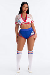 She's The Goal USA 3 Piece Costume Set - Blue/combo