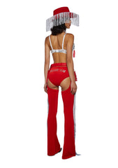 Giddy Up Rhinestone Cowgirl Costume - Red
