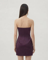 Floral Printed Mini Dress - Purple