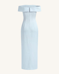 Orchid Embroidered Off-Shoulder Maxi Dress - Blue