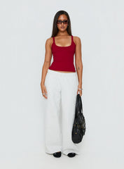 Kasper Cinched Tank Top Wine