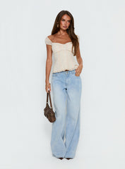 Trinitee Cap Sleeve Blouse Top Floral