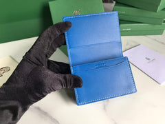 Goyard Malesherbes Card Wallet 10cm Blue Canvas & Calfskin