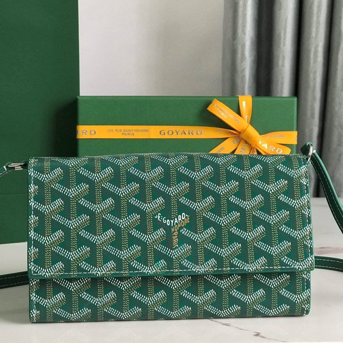 Goyard Varenne Continental Wallet 19cm Green Canvas & Calfskin