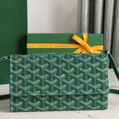 Goyard Varenne Continental Wallet 19cm Green Canvas & Calfskin