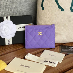 CC A84105 Coin Case Purple Gold Metal Caviar 240731