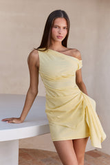 Sweet Sunshine Draped Mini Dress Yellow