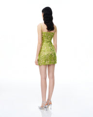 Aurelia Sequin Mini dress - Lime Green