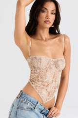 cream paisley lace top