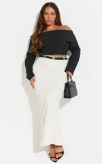 Stella Maxi Skirt - High Waisted Pencil Skirt in Stone