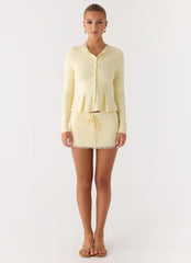Get No Sleep Mini Skort - Butter Yellow