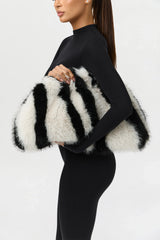 Faux Fur Animal Print Purse