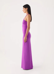 Yamila Beaded Strap Maxi Dress - Purple