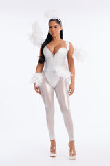Heavenly Hottie 4 Piece Costume Set - White