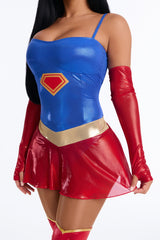 Super Tease 3 Piece Costume Set - Red/combo