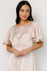 Cinta Satin Midi Dress | Champagne