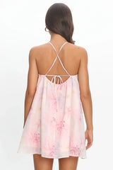 Petal Dreams Halter Mini Dress Light Pink