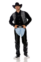 Wild West Cowboy 4 Piece Costume Set - Black