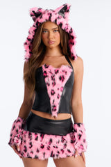 Purr And Prey 5 Piece Costume Set - Pink/combo