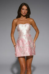 Wisteria Wishes Strapless Mini Dress Pink