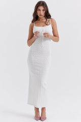 White Knit Maxi Dress