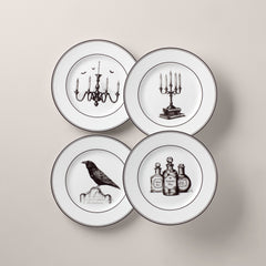 Vintage Halloween Dessert Plates, Set of 4