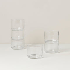 Tuscany Classics Stackable Clear Short Glasses, Set of 6