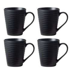 Ridge Black Mugs, Set of 4