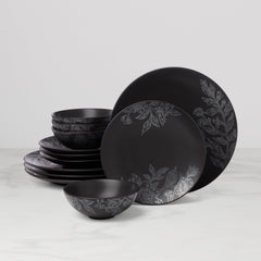Roseto Charcoal 12-Piece Dinnerware Set