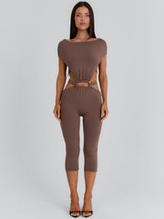 Bibiana Capri Jumpsuit Brown