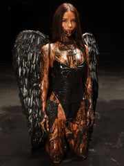 Devil Bodysuit & Skirt Set Black