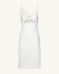 Bloom-Cut Contour Dress - White