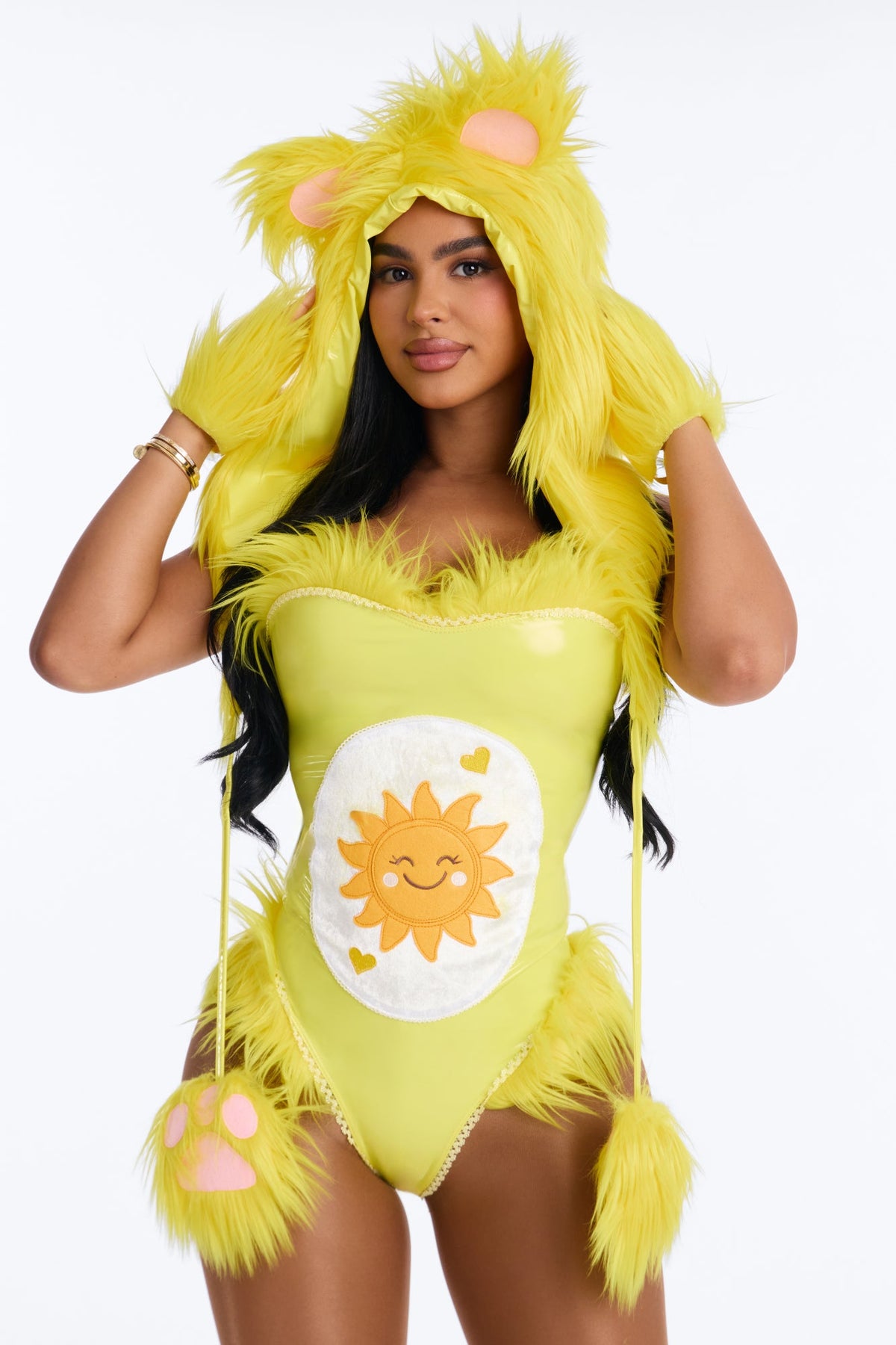 Glow Up Babe Care Creature 4 Piece Costume Set - Yellow