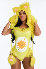 Glow Up Babe Care Creature 4 Piece Costume Set - Yellow