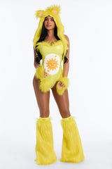 Glow Up Babe Care Creature 4 Piece Costume Set - Yellow