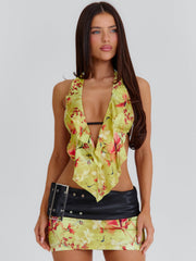 Qahira Crop Top Azzurra