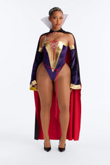 Crowned In Sin Evil Queen 5 Piece Costume Set - Purple/combo