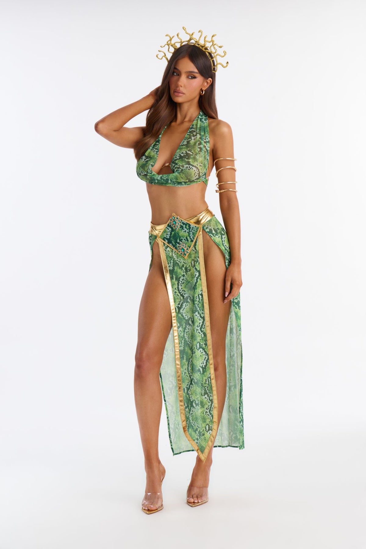 Too Hot To Stare 6 Piece Costume Set - Green/combo