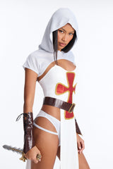 Battle Ready 4 Piece Costume Set - White