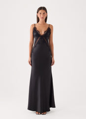 Winona Night Slip Dress - Black
