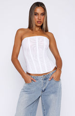 Tell Me A Secret Strapless Bustier White