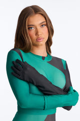 Emerald Heat 5 Piece Halloween Costume - Black/Green