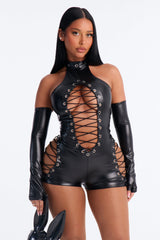 Forbidden Bunny Delight 3 Piece Halloween Costume - Black