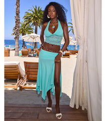 Sleek And Flirty High-Slit Midi Skirt