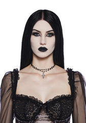 Gothic Prayer Beaded Choker