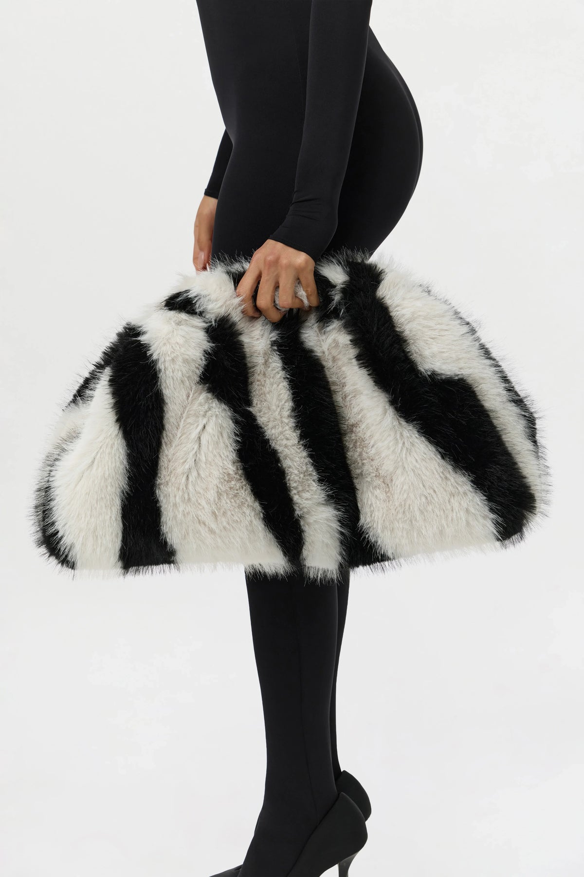 Faux Fur Animal Print Purse