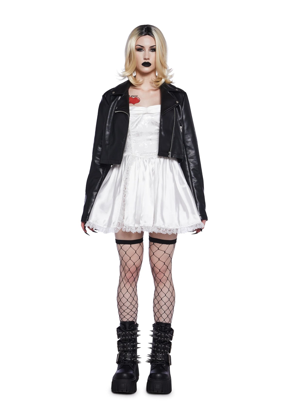 Evil Doll Bride Costume And Wig Set