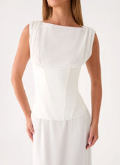 Winello Corset Maxi Dress - Off White