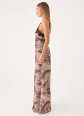 Zamarita Halter Maxi Dress - Golden Tiger